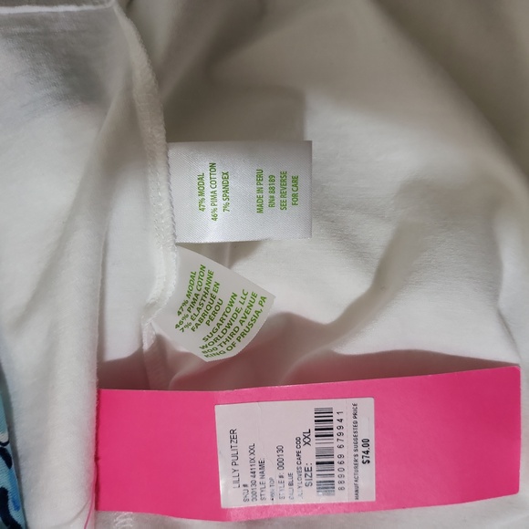 Lilly Pulitzer Finn Top Bali blue SZ-XXL - Picture 6 of 6